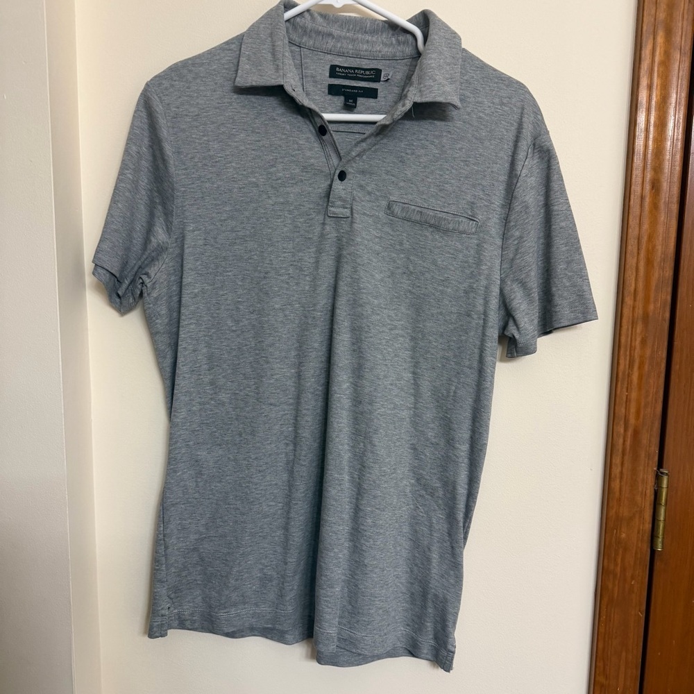 Banana Republic Classic Gray Polo Shirt